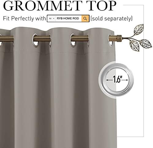 RYB HOME Extra Long Curtains for Home Theater Office Backdrop Dining Room - Image 2