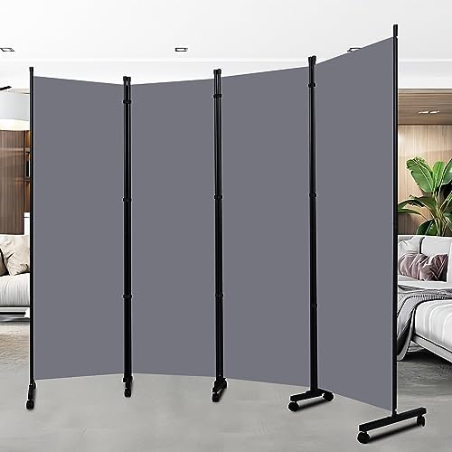 Room Divider Large 4 Panel Privacy Screen,Portable Room Partition on Wheels by HOMSCREENER