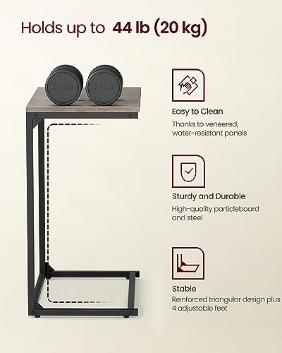 VASAGLE C Shape End Table for Couch or Sofa, Industrial Small Side Table - Image 5