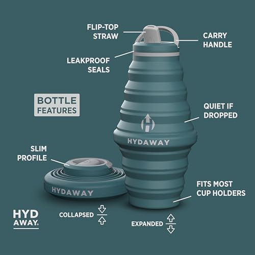 HYDAWAY 25oz Collapsible Water Bottle, Packable Leakproof for Travel - Image 5