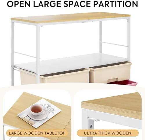 APEXCHASER Rolling Storage Cart with 8 Large Drawers,Wooden Tabletop - Image 4