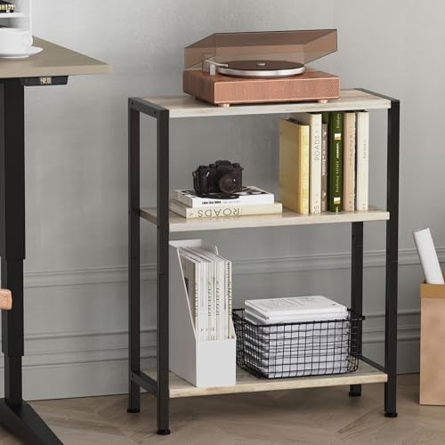 3-Tier Side Table Set of 2, Small End Table, Sofa Side Table for Narrow Spaces, Slim End Table, Nightstand Table, for Living Room Bedroom Office, Greige - Image 5