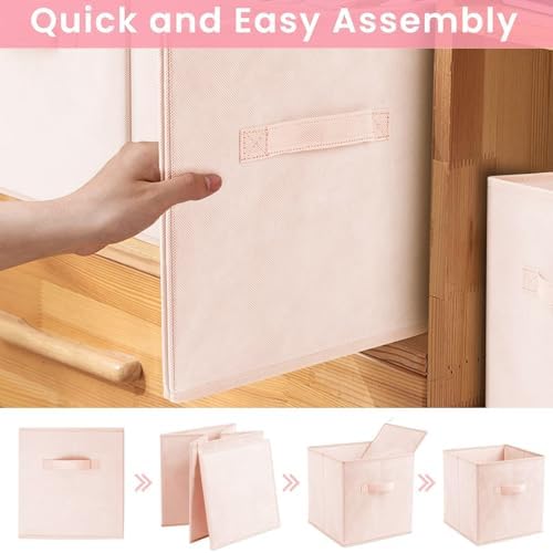 Criusia Storage Cubes - 13 Inch Heavy Duty Fabric Storage Bins for Shelves Closet Cube Organizer - 8 Pack Collapsible Cube Storage Bins Baskets for Clothes Blankets Toys - Nursery Organization - Image 6