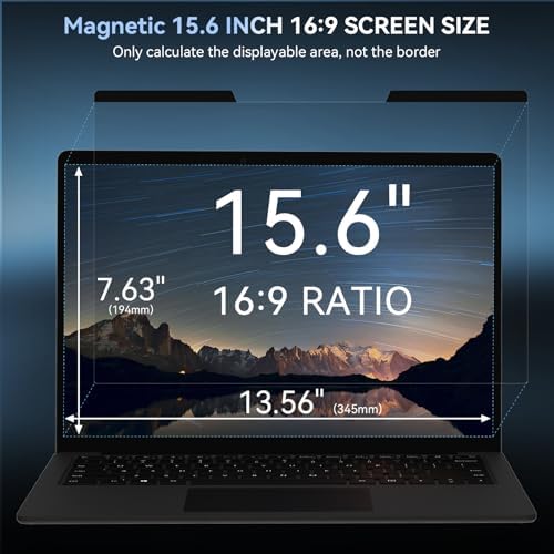 Mamol Magnetic Laptop Privacy Screen 15.6 inch ,16:9 Aspect Removable Anti Glare Protector Blue Light Privacy Screen Filter,Filter Shield Compatible with HP/Dell/Acer/Asus/Samsung/Lenovo/Thinkpad Envy - Image 2