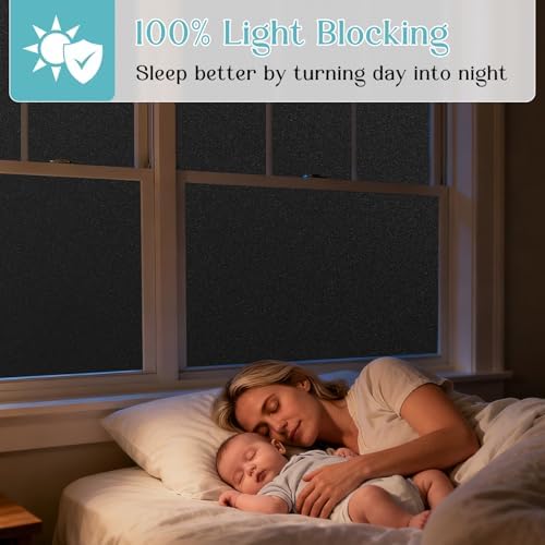 Haton Blackout Window Privacy Film with Tools, Total Privacy Room Darkening - Image 6