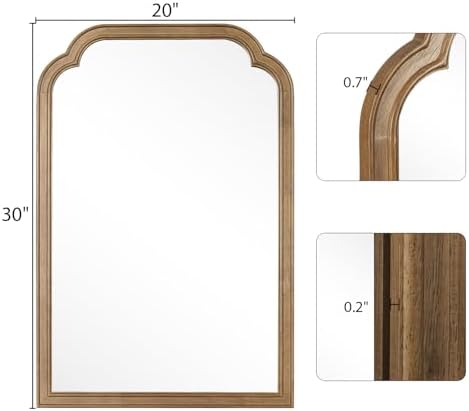 WallBeyond Wood Bathroom Mirrors for Wall Mounted, 20" x 30" Rustic Wood Frame Wall Mirrors Decorative for Living Room or Bedroom Vanity Mirror, Honey-Colored - Image 6