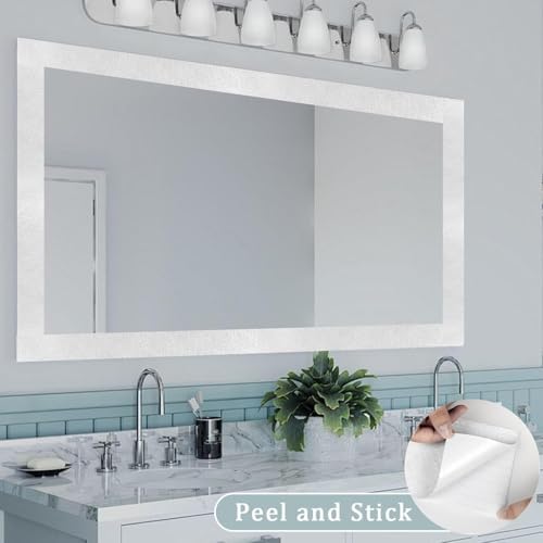 10M White Mirror Border Peel and Stick, Bathroom Wallpaper Border Tape - Image 5