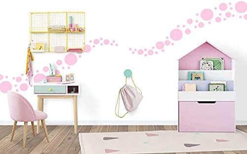 Polka Dot Wall Stickers, Wall Decor Stickers, Wall Dots, Vinyl Circle Room Dot Decals (Soft Pink) - Image 2