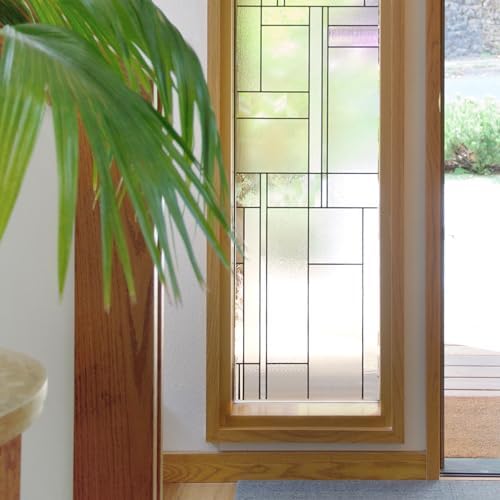 Skyline Window Privacy Film by Artscape - Textured Leaded Glass Design, Static Cling, Day and Night Privacy, UV Protection, Long-Lasting Vinyl, Made in USA - 36 x 72 Inch by Unknown