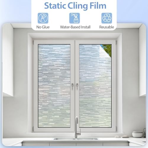 GTJ Frosted Glass Window Film for Privacy, Static Cling,17.5 x 157.5 in - Image 5