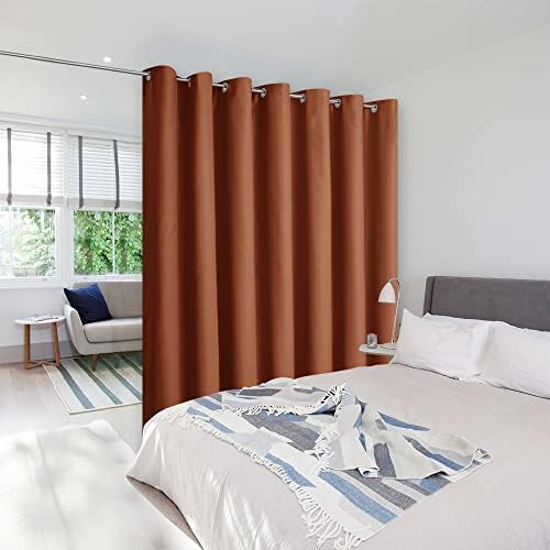 NICETOWN Burnt Orange Curtains for Sliding Glass Door, 84 inch Long, Grommet Single Curtain Panel, Sound Reducing Blackout Curtains for Bedroom/Doorway Living Cabin (8.3ft Wide by 7ft Long) by NICETOWN