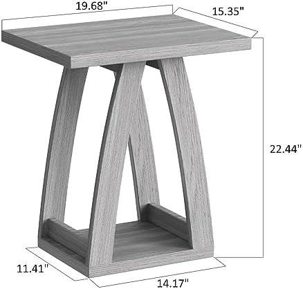 FROMJBEST End Tables Living Room, Side Table Beside Sofa, Grey End Table - Image 2