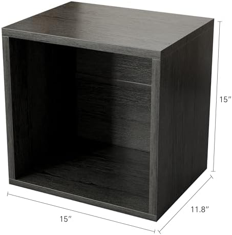 FUSUNBAO Magic DIY Cube Storage Organizer Stackable Cubes for Home Books Clothes Toy-Modular Cubby Storage System-Office Cubical-Bookcase Closet(French Oak,General Cube) - Image 3