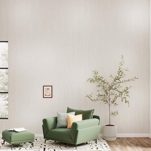 Timeet Peel and Stick Wallpaper Modern Self Adhesive Wallpaper Textured Neutral Stripe Contact Paper Removable Vinyl Wall Paper for Accent Wall Modern Minimalist Wall Decor 17.3" x 78.7" - Image 3