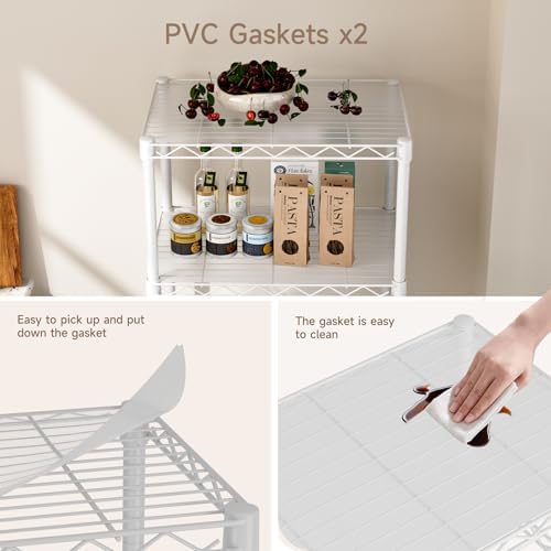 Golpart Small Shelves Storage Wire Metal Adjustable Shelf Unit with Wheels - Image 4