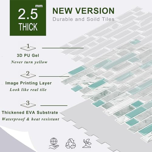 STICKGOO Peel and Stick Wall Tile Self-Adhesive Backsplash Thicker Design - Image 7