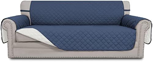 Easy-Going Reversible Couch Cover, 4 Seater Sofa, Dark Blue/Ivory by Easy-Going