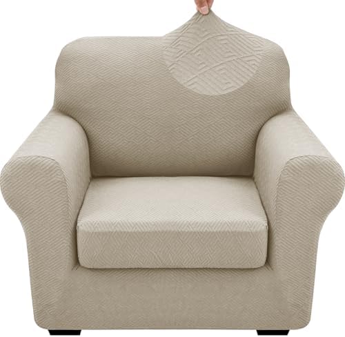 XINEAGE 2-Piece Stretch Armchair Sofa Cover, Washable Couch Covers for Dog by XINEAGE