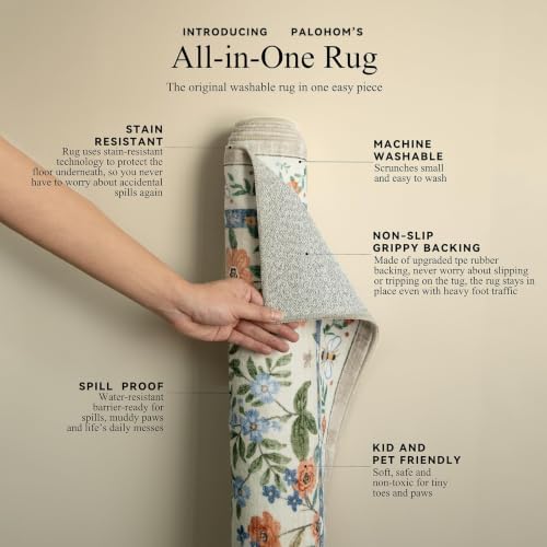 Washable Area Rugs for Living Room: 9x12 Area Rug for Bedroom Vintage Stain Resistant Non Slip Low Pile Lightweight Soft Carpet for Kitchen Dining Room Farmhouse Kids Room Nursery - Image 4