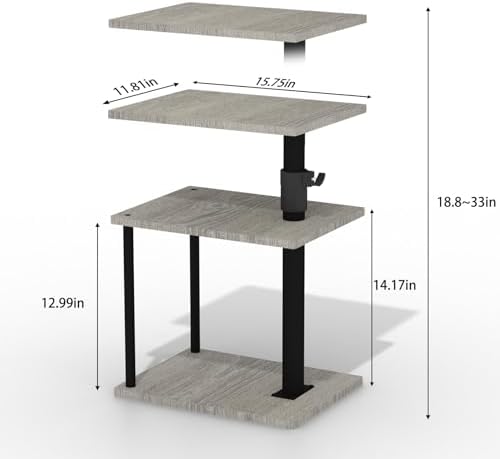 Faesun Swivel Side Table for Couch Arm, Adjustable C End Table for Recliner or Bed, Tv Trays with Storage Shelf for Small Spaces Small Nightstand Table for Living Room, Bedroom，2pc - Image 2