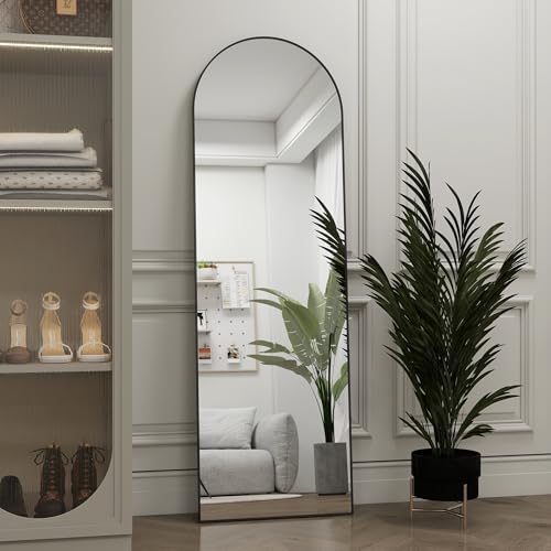 48"x 14" Arched Full Length Door Mirror, Full Body Mirror, Black - Image 4