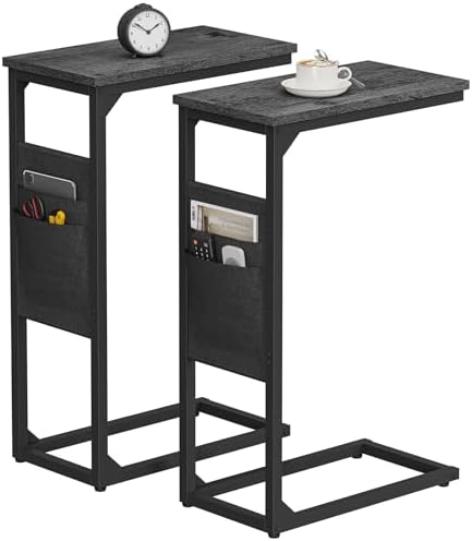 TUTOTAK C Shaped End Table, Side Table for Couch, Sofa Table by ChoosetutotakFurnitureBuildYourCozyHome