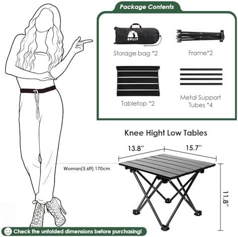 Opliy 2-Pack Portable Camping Table – Ultralight Foldable Car Tray Table with Carry Bag for Camping, Picnic, BBQ, Beach & Outdoor Travel - Image 2