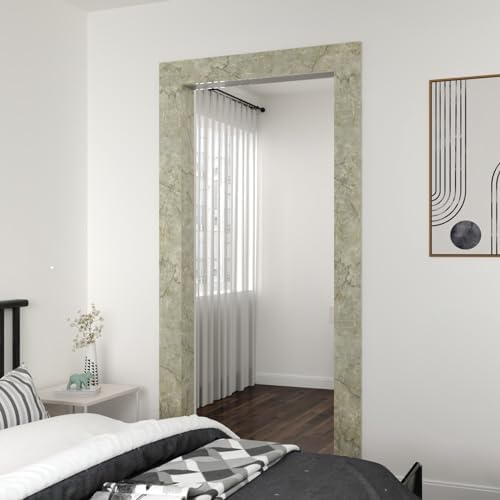 Wallercity Green Marble Wallpaper Borders 3.94''x394'' Marble Cyan Wall Border Stickers for Bedroom Kitchen Wall Decor Waterproof Self Adhesive Borders Contact Paper for Bathroom Mirror Frame Floor - Image 5