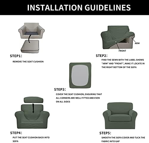 Easy-Going 2 Pieces Stretch Sofa Slipcover for Armchair Washable - Image 6
