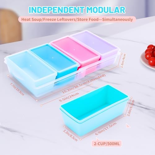 Gemice 2-Cup Silicone Freezer Molds with Lids, Individual 4-Pack - Image 3