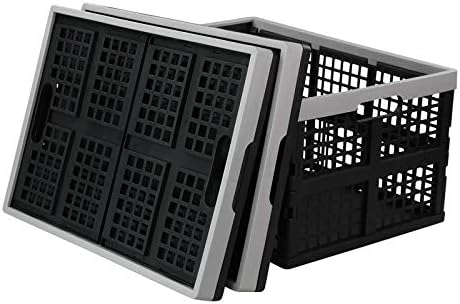 Vababa 42 L Stackable Collapsible Storage Crate, 3-Pack Storage Basket by Vababa