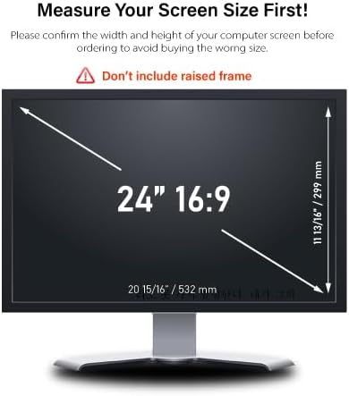 24 Inch - 16:9 Aspect Ratio - Computer Privacy Screen Filter for Widescreen Monitor - Anti-Glare - Anti-Scratch Protector Film - Protects Your Eyes from Harmful Glare and Blue Light - Image 3
