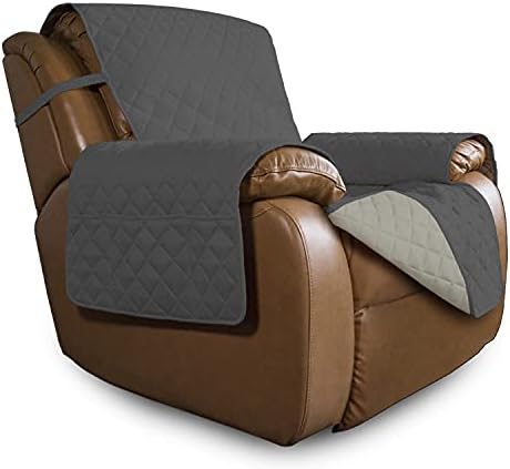 Easy-Going Reversible Couch Cover, Oversized Recliner, Darkgray/Beige by Easy-Going