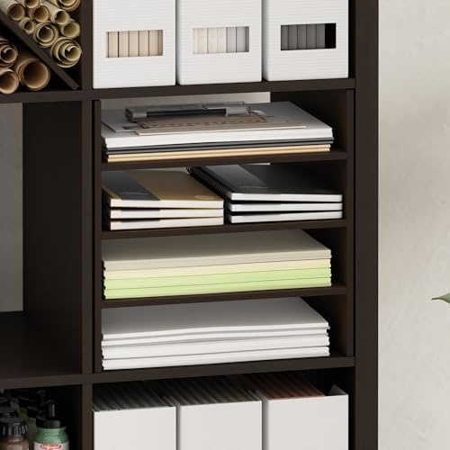Furinno Cubicle 3-Shelf Cube Insert, Cube Organizer, Dark Oak - Image 6