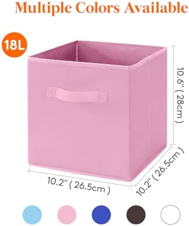 Lifewit Storage Cubes, 11 Inch Organizer Bins, 18L Pink, 6 Packs - Image 2