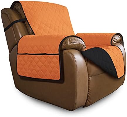 Easy-Going Reversible Couch Cover, Oversized Recliner, Orange/Black by Easy-Going