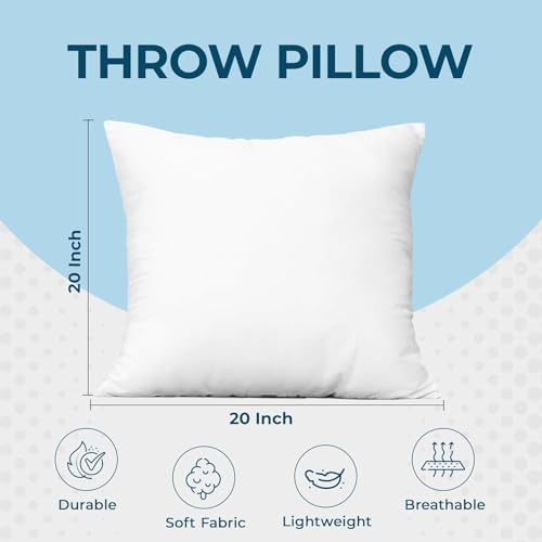 Utopia Bedding Throw Pillows (Set of 4, White) – 20 x 20 Inches Down Alternative Pillows for Bed, Sofa, and Couch - Fluffy Decorative Stuffer Pillow for Indoors & Outdoors - Image 3