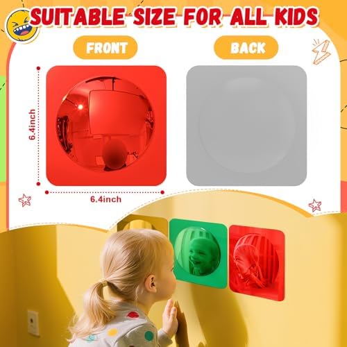 Geiserailie 3 Pcs Sensory Wall Bubble Mirrors, 6 x 6 Inch, CPC Certified - Image 2