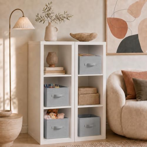3-Pack Closet Storage Bins, Foldable Fabric Storage Baskets, Gray - Image 3