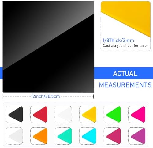 Colored Cast Acrylic Sheets, Plexiglass Sheets Polycarbonate 1/8 Inch 12X12 - Image 2