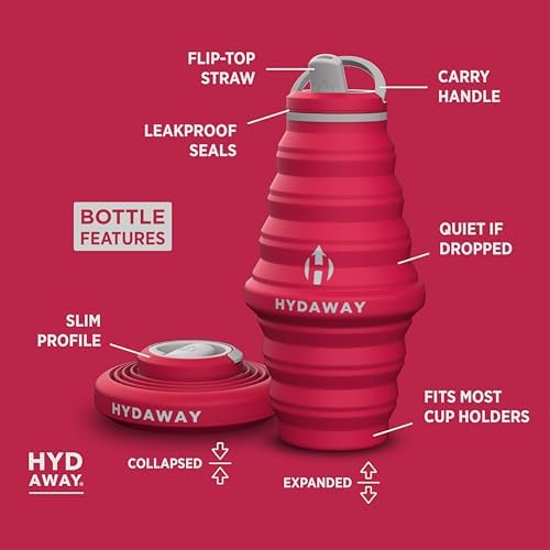 HYDAWAY 25oz Collapsible Water Bottle, Packable Leakproof for Travel - Image 5