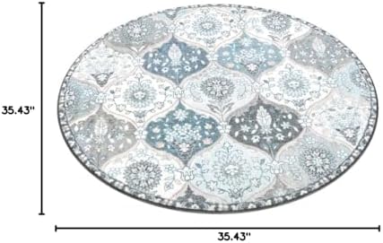 Lahome Moroccan Washable Round Rug, Soft Vintage Small Round Rug 3ft - Image 2