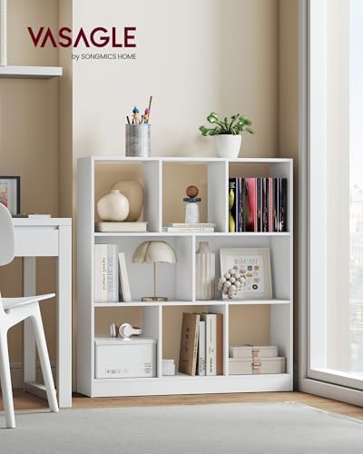 VASAGLE Bookshelf, 8 Cubes Storage Organizer, 35.4 x 9.5 x 39.4 Inches - Image 2