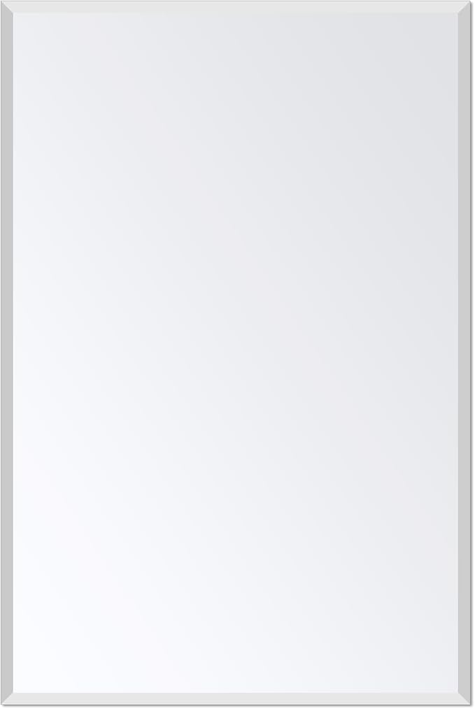 Bathroom Mirror for Over Sink 24x16 Inch Frameless Wall Mirror Rectangle by Ruomeng
