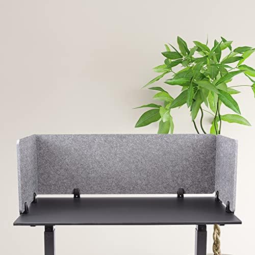 ReFocus™ Raw Clamp-On Acoustic Desk Divider – Reduce Noise and Visual Distractions with This Lightweight Desk Mounted Privacy Panel (Castle Gray, 47.25" x 16", 23.6" x 16", & 23.6" x 16") - Image 4