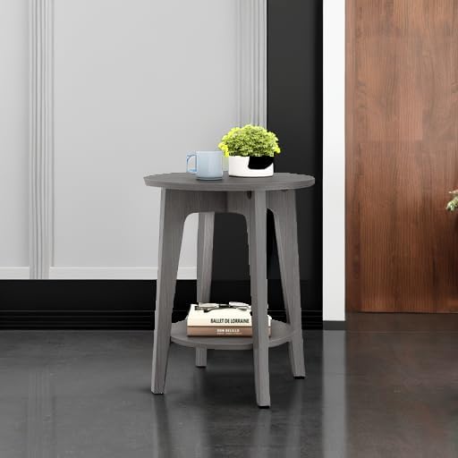 VASAGLE Round Side Table with Lower Shelf, End Table for Small Spaces - Image 6