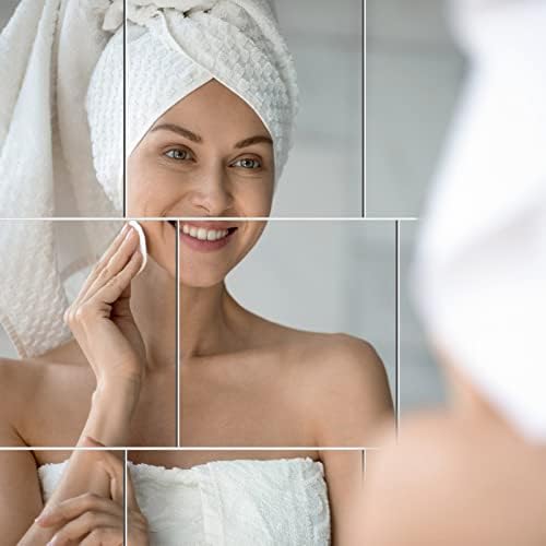 12 Pcs Acrylic Flexible Mirror Sheets, 12 x 12 in Mirrors Tiles Self Adhesive Square Cuttable Wall Stickers Non Glass Acrylic Safety Reflective for DIY Craft Home Wall Decoration - Image 5