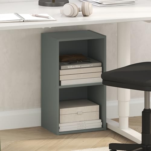 Furinno PASIR Book Shelf, 2-Tier Modern Bookshelf, Open Shelves Bookcase 9 x 12 x 21, Easy Assembly, for Living Room, Bedroom, Home Office, Sage Green by Furinno-FitsYourSpaceFitsYourBudget