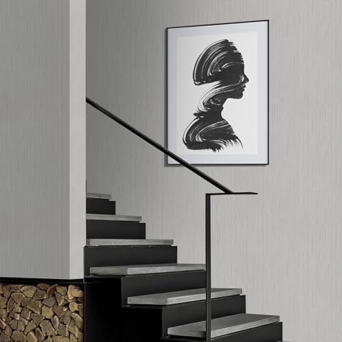 Grey Grasscloth Peel and Stick Wallpaper Texture Contact Paper A Set of 15.7" X 480" Self-Adhesive Linen Removable Wallpaper Cabinets Counter Top Liners - Image 3