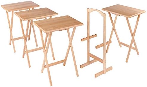 Winsome Wood Alex Snack Table Natural Set 5 Pc, 25.98 inches - Image 4